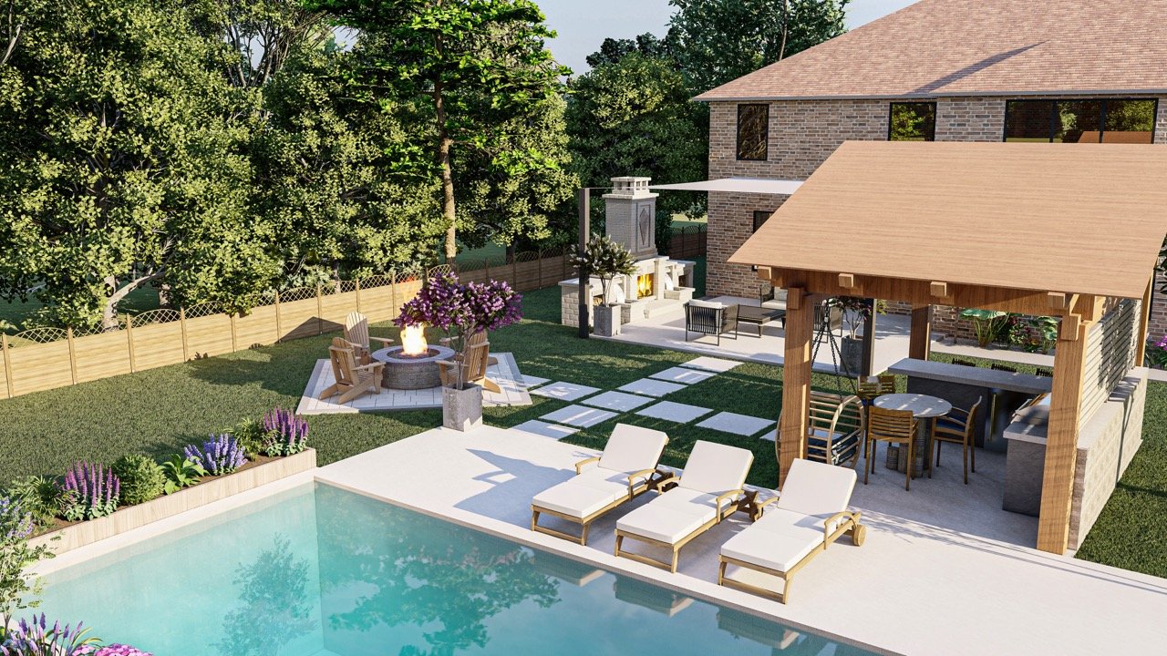 3d-render-large-backyard-pool-fire-pit-fireplace-outdoor-kitchen-design Large
